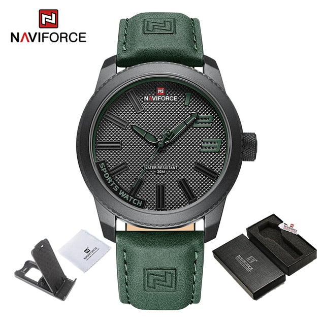 Load image into Gallery viewer, Luxury men's watch 2022NAVIFORCE Water Resistant, Shock Resistant Green Clock
