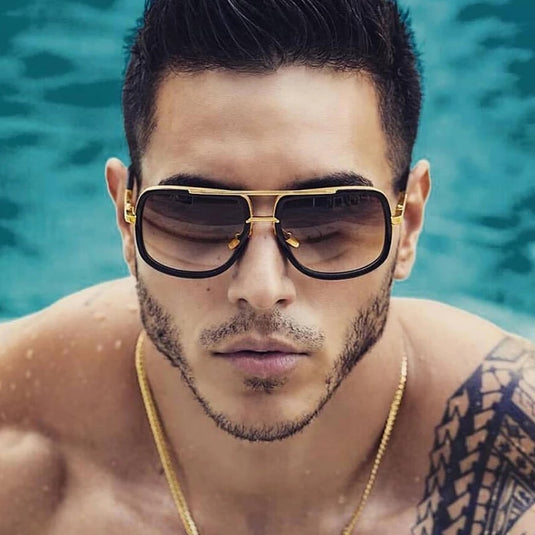 Ultra-luxury square frame sunglasses for men
