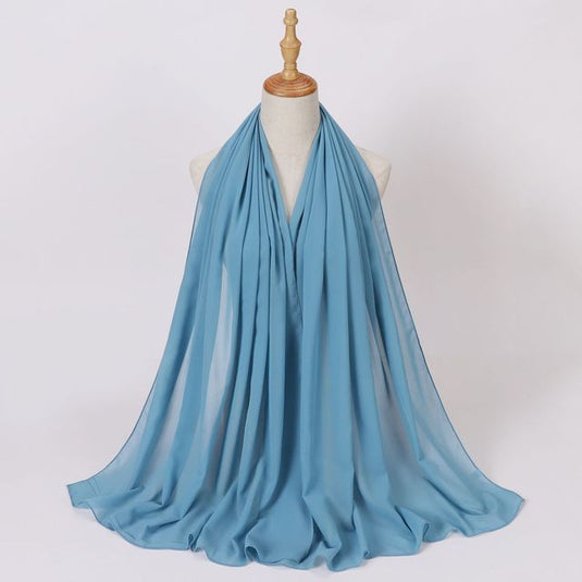 Chiffon scarf and hijab for Muslim women smooth with turban all  colors