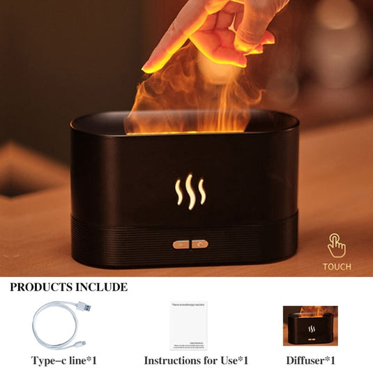REUP Flame Air Humidifier Essential Oil Ultrasonic Aroma Diffuser