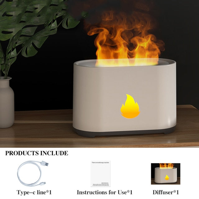 Load image into Gallery viewer, REUP Flame Air Humidifier Essential Oil Ultrasonic Aroma Diffuser
