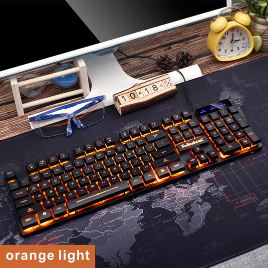 RGB Backlit Gaming Gamer Keyboard For PC Computer Desktop Laptop LED Luminous Mechanical Waterproof USB Wired Ergonomic Keyboard