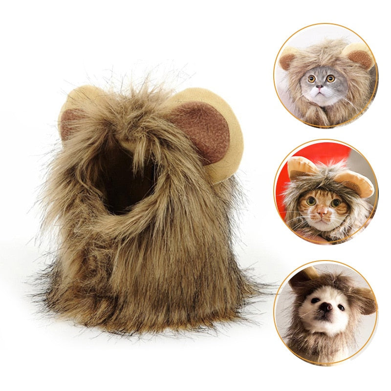 Load image into Gallery viewer, Cute lion winter hat for your pet Cat and small dogs
