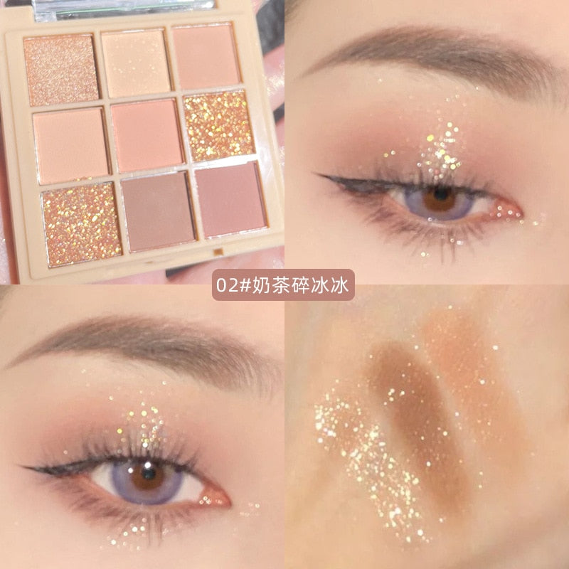 Load image into Gallery viewer, Nine colors of eye shadow, beautiful colors, matte and glossy widgets
