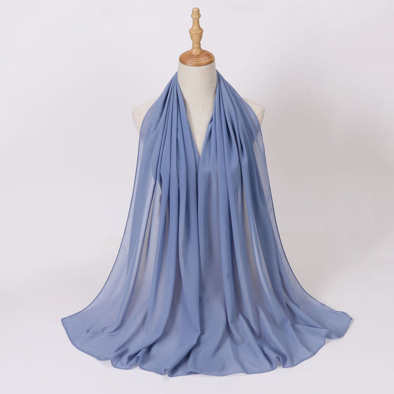 Load image into Gallery viewer, Chiffon scarf and hijab for Muslim women smooth with turban all  colors
