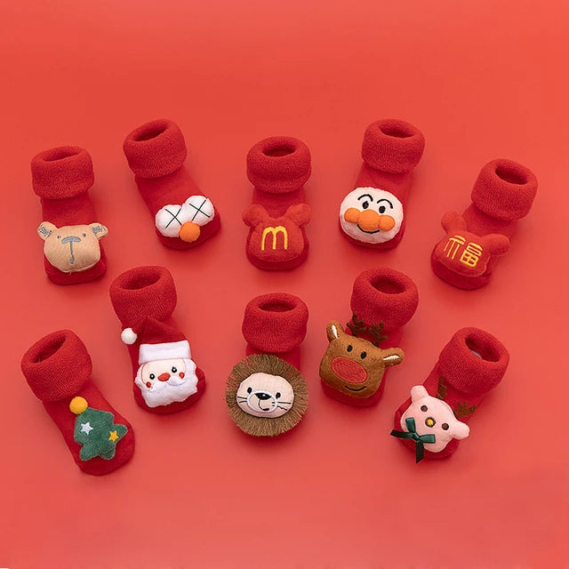 Load image into Gallery viewer, Soft socks for newborns Made of cotton, non-slip Suitable for Christmas
