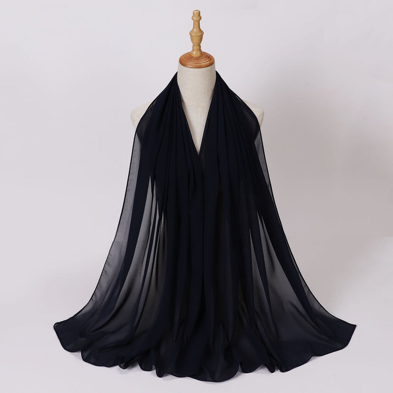 Load image into Gallery viewer, Chiffon scarf and hijab for Muslim women smooth with turban all  colors
