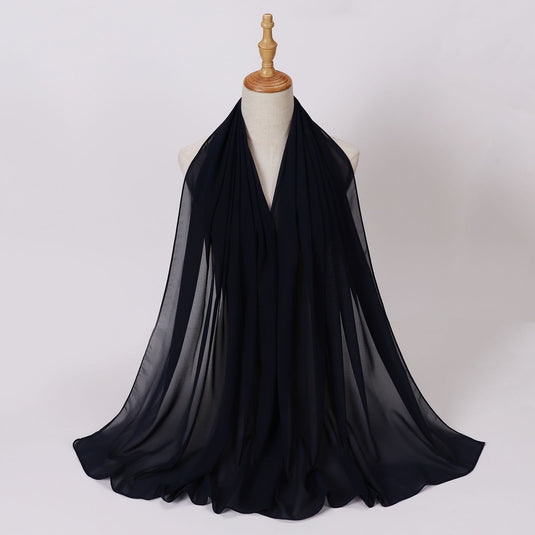Chiffon scarf and hijab for Muslim women smooth with turban all  colors
