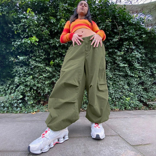 Women's casual loose-fitting sports pants with wide legs, elegant fashion