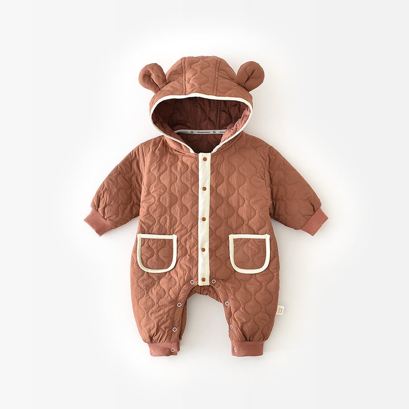 Load image into Gallery viewer, Milancel baby clothing bear ear for baby boys &amp; girls,rompers fur lining, infant outfit
