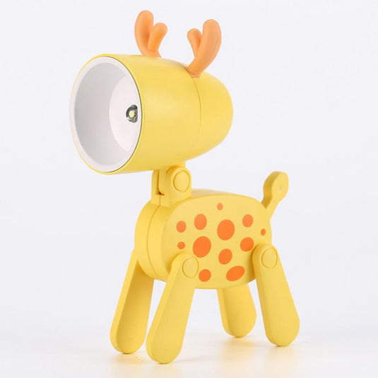 LED Night Light Mini Folding Desk Lamp Cute Pet Lights Dog Deer Dinosaur Flower Portable Night Light Student Living Room Decor