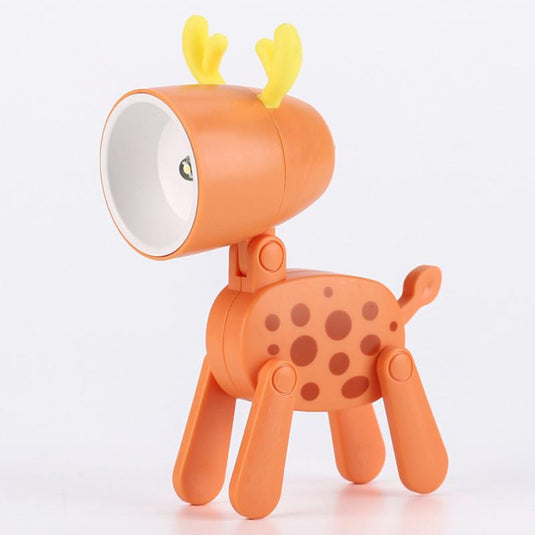 LED Night Light Mini Folding Desk Lamp Cute Pet Lights Dog Deer Dinosaur Flower Portable Night Light Student Living Room Decor