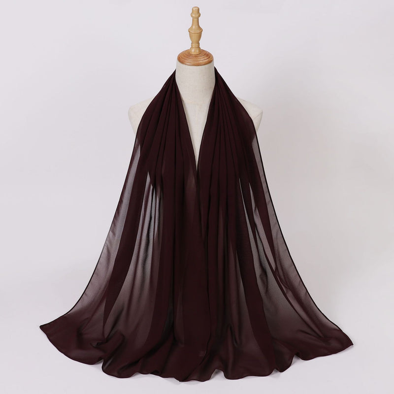 Load image into Gallery viewer, Chiffon scarf and hijab for Muslim women smooth with turban all  colors
