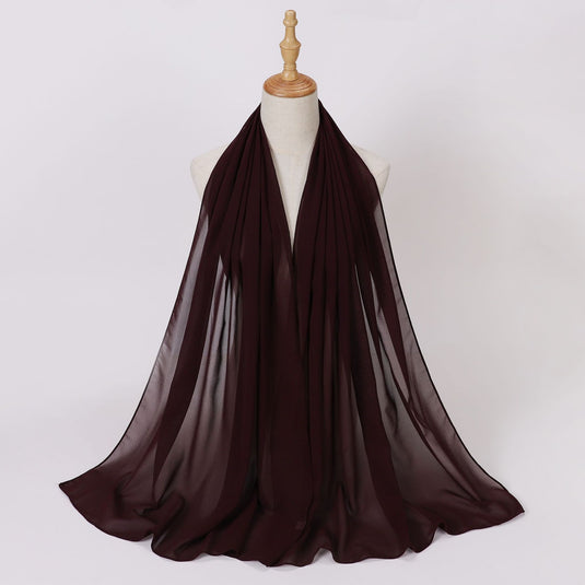 Chiffon scarf and hijab for Muslim women smooth with turban all  colors