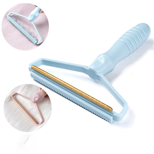 Pet, cat and dog hair remover removes lint from clothes and upholstery