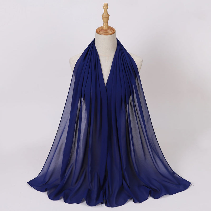 Load image into Gallery viewer, Chiffon scarf and hijab for Muslim women smooth with turban all  colors

