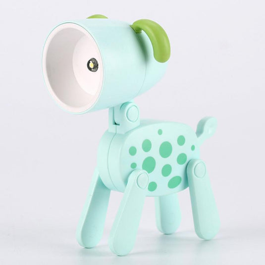 LED Night Light Mini Folding Desk Lamp Cute Pet Lights Dog Deer Dinosaur Flower Portable Night Light Student Living Room Decor