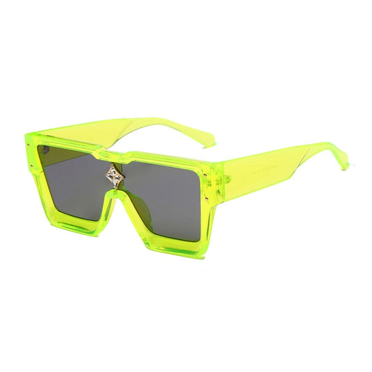 SHAUNA Luxury Crystal Oversized Women Square Sunglasses Trending Shades