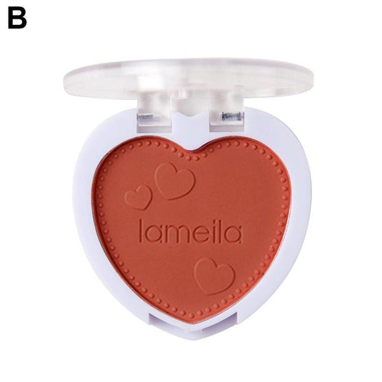 Water-resistant heart-shaped blush, gorgeous peach colors