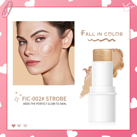 6 colors waterproof highlighter stick glitter contour, face bronzer, shimmer blush