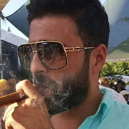 Classic luxury sunglasses for men Reflective lenses square lenses The finest materials