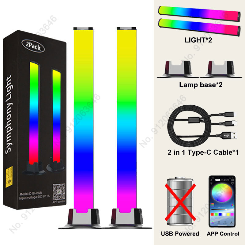 Load image into Gallery viewer, LED Pickup Light RGB Sound Control Symphony Lamp App Control Music Rhythm Lights Ambient LED Lamp
