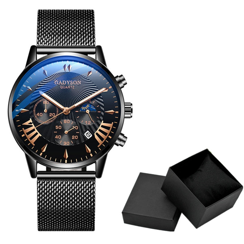 Load image into Gallery viewer, Luxury quartz watch for men, special occasions steel bracelet quartz maca
