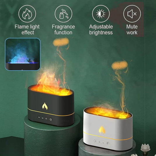 REUP Flame Air Humidifier Essential Oil Ultrasonic Aroma Diffuser