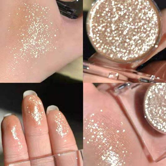 1pc glitter diamond eyeshadow ,eyeshadow brown shiny pearl white long lasting eye makeup