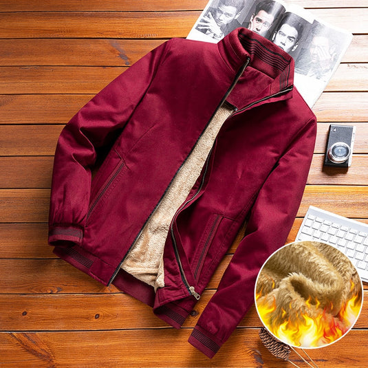 Elegant men’s puffer jacket, woolen, warm, 5_ colors