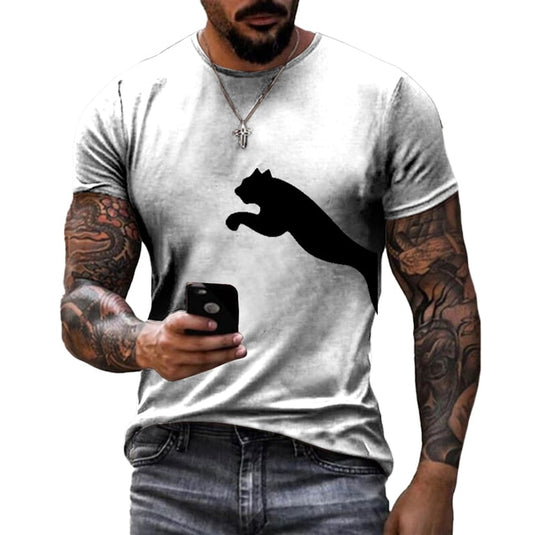 Men's T-shirt 2022 3D drawing of a wolf short sleeves all measurements