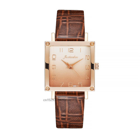 Luxury women's watches, leather bracelet square shape 2022 Fashion gradient colors