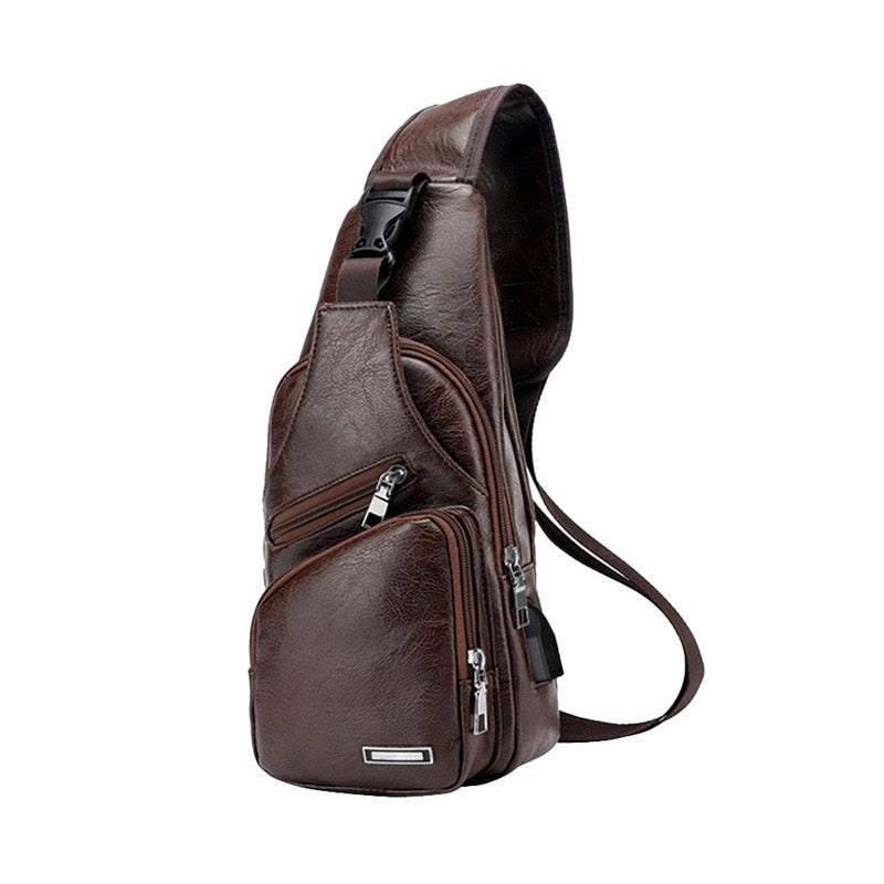 Load image into Gallery viewer, Luxury men's back bag  For school and university use Placed on one shoulder It has a mobile charger 15 colors
