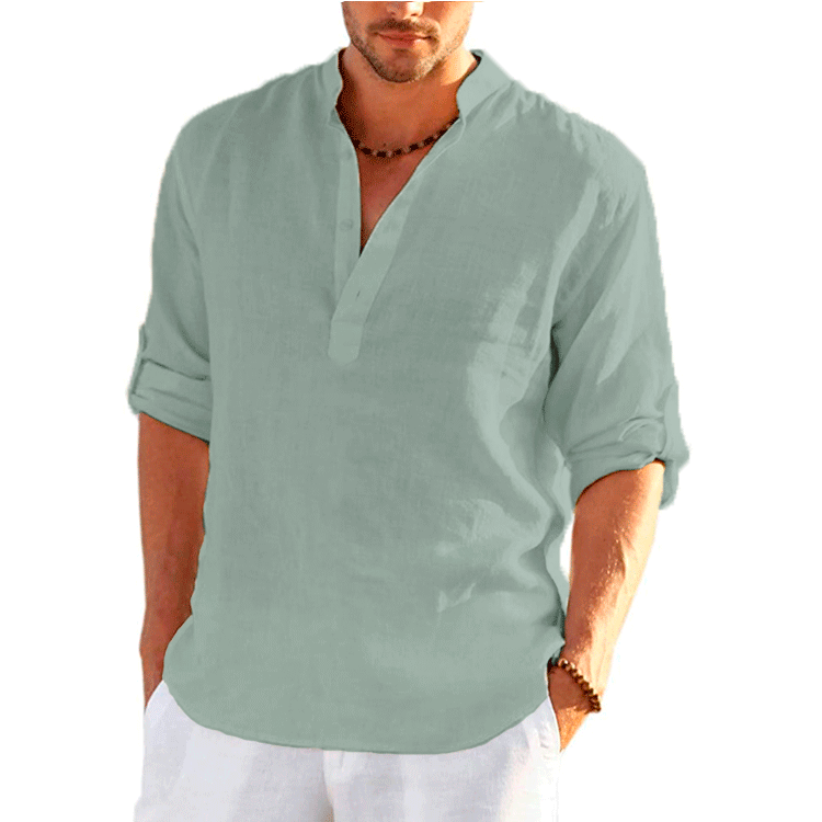 Load image into Gallery viewer, New men's linen and cotton shirt, long sleeves, solid color, top‘s sizes S_5XL,all colors
