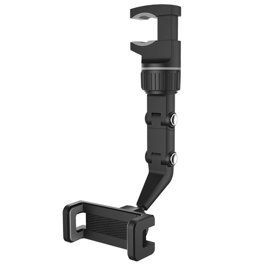 The phone holder, for use in the car, is practical and moves 360°. It can be placed on the seat or the front mirror