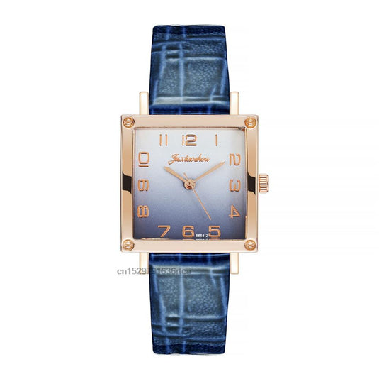 Luxury women's watches, leather bracelet square shape 2022 Fashion gradient colors