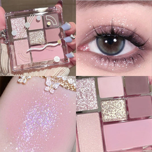 Eyeshadow palette with nine distinct colors, pearl luster, korean eye shadow, charming eye makeup
