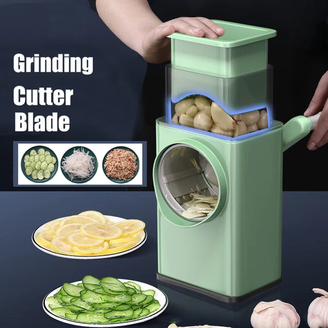 Load image into Gallery viewer, Manual Vegetable Slicer 3 in 1 Multifunction Vegetable Chopper Round Cutter Potato Garlic Shredder Grater Kitchen Vegetable Tool
