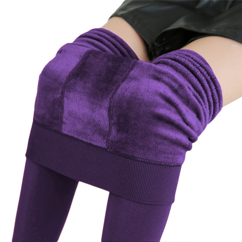 Load image into Gallery viewer, Women's leggings, velvet, high-waisted from the inside, stuffed with fur and beautiful colors.
