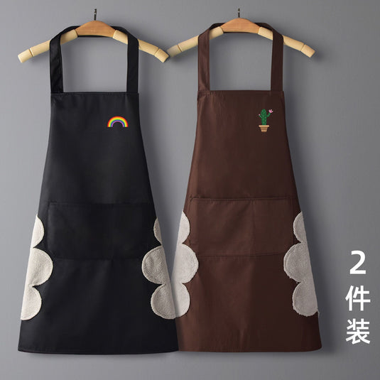 New korean version waterproof and oil-proof home kitchen apron for men and women