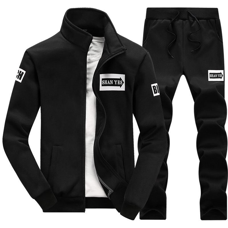 Load image into Gallery viewer, Men's polyester tracksuit is suitable for sports in spring and is elegant
