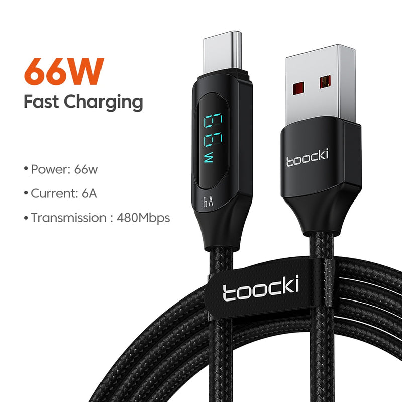 Load image into Gallery viewer, USB charger cable, fast, suitable for all USB-enabled phones, charger has electronic screen 1m_2m long

