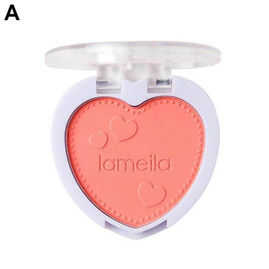 Water-resistant heart-shaped blush, gorgeous peach colors