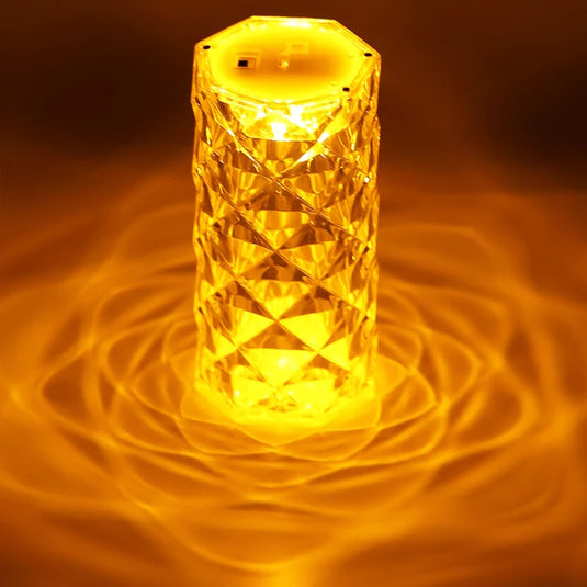 LED bedroom night lamp, made of crystal, works with USB and touch diamond light