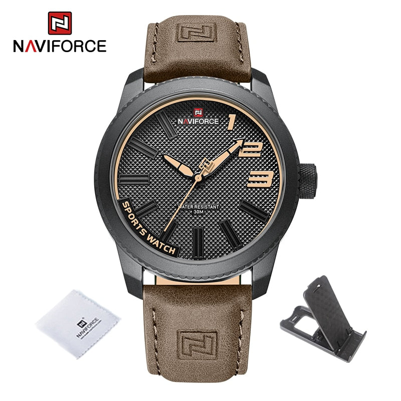 Load image into Gallery viewer, Luxury men's watch 2022NAVIFORCE Water Resistant, Shock Resistant Green Clock
