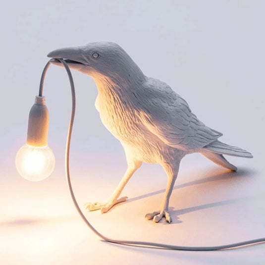 bedroom night lamp shaped like a bird A base for carrying the ball can be placed on the wall Two colors: black and white