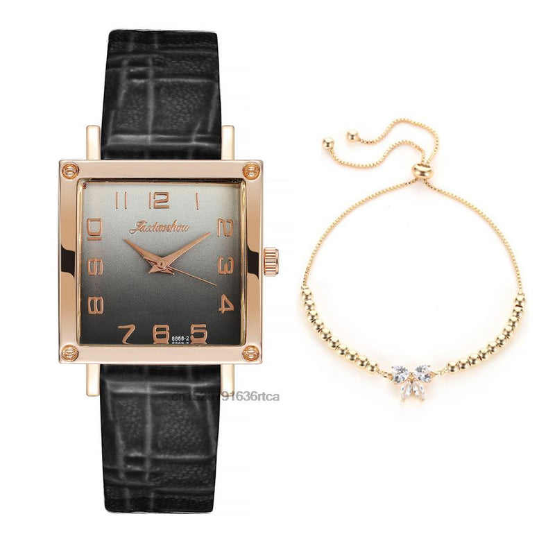 Load image into Gallery viewer, Luxury women's watches, leather bracelet square shape 2022 Fashion gradient colors

