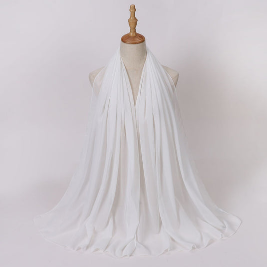 Chiffon scarf and hijab for Muslim women smooth with turban all  colors