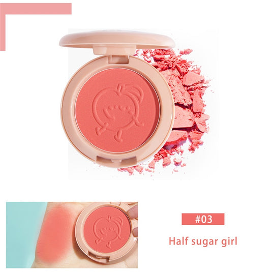 New 6 colors blush makeup palette mineral powder red rouge lasting natural cream cheek tint orange peach pink