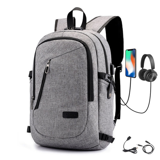 Men's Anti-theft Back bag With Password. Lock 15.6 Inch Laptop Backpack With Usb